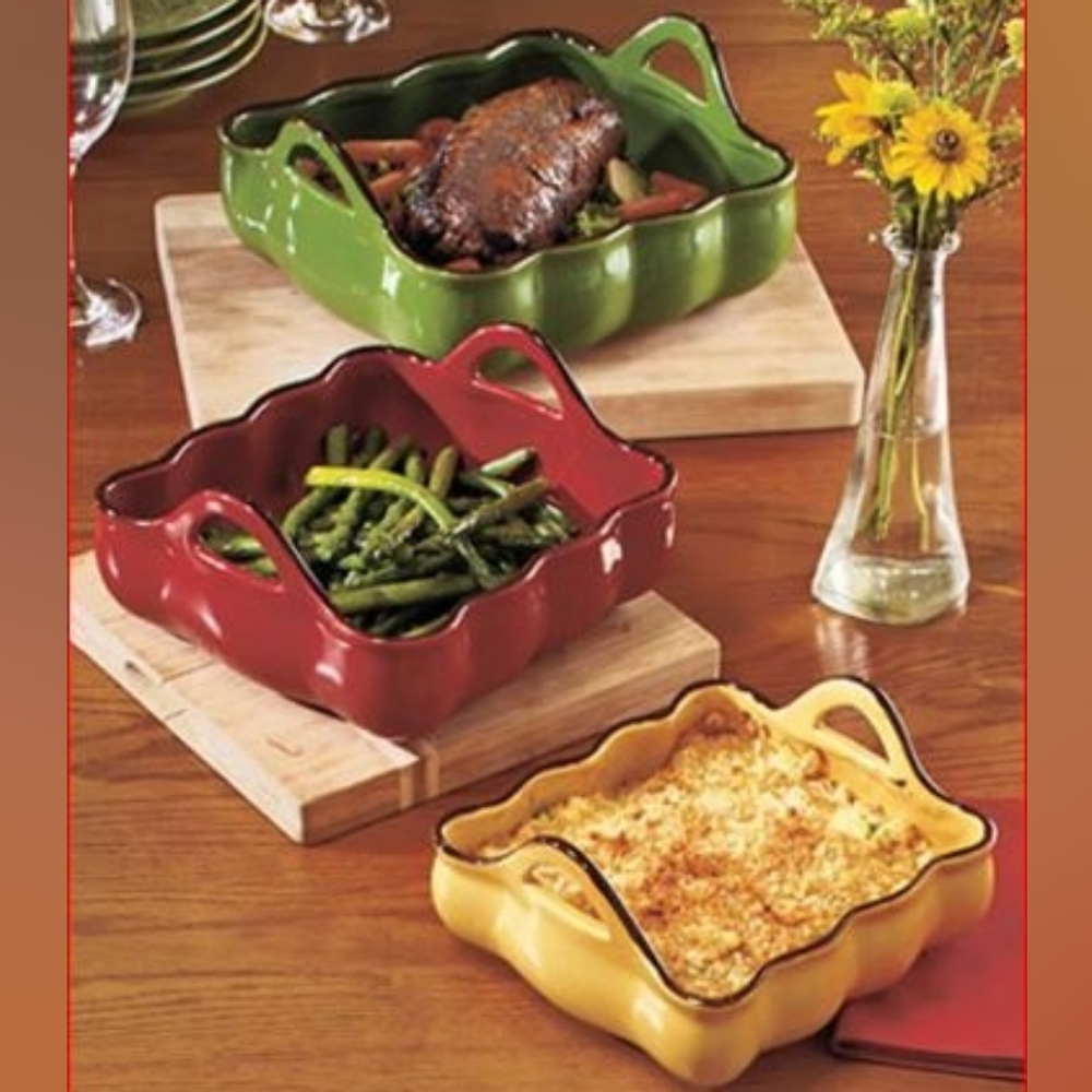 Colorful Ceramic Baking Dishes Set